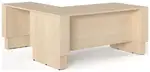 L Shaped Adjustable Height Desk with Modesty Panel