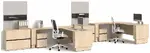 2 Person Sit Stand Desk with Storage Set