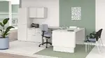 Sit Stand L Desk with Storage Set