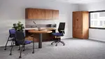 L Shaped Peninsula Desk with Storage Set