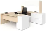 U Shaped Office Desk with Hutch