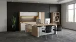 Sit Stand L Shape Desk with Storage Set