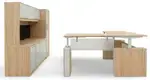 Sit Stand L Shape Desk with Storage Set