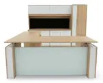 Sit Stand L Shape Desk with Storage Set