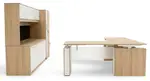 Sit Stand L Shape Desk with Storage Set