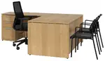 L Shaped Office Desk with Drawers