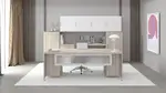 Office Desk and Credenza Set with Hutch