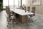 Boat Shape Conference Table and Chairs Set