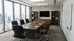 Conference Table with Chairs and Storage Set