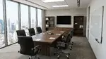 Conference Table with Chairs and Storage Set