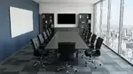 Conference Table with Storage and Chairs Set