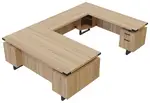 U Shaped Desk with Drawers