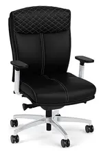 Leather Executive Mid Back Chair with Lumbar Support