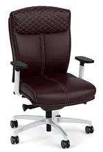Leather Executive Mid Back Chair with Lumbar Support