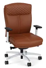 Leather Executive Mid Back Chair with Lumbar Support