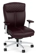 Leather Executive Mid Back Chair with Lumbar Support
