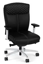 Leather Executive Mid Back Chair with Lumbar Support