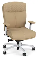 Leather Executive Mid Back Chair with Lumbar Support