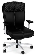 Leather Executive Mid Back Chair with Lumbar Support