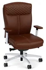 Leather Executive Mid Back Chair with Lumbar Support
