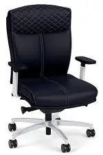 Leather Executive Mid Back Chair with Lumbar Support