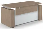 Standing Desk with Glass Modesty Panel