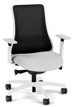 White Leather Chair with Anti-Microbial Copper Mesh Back