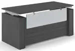 Standing Desk with Acrylic Modesty Panel