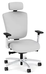 White Office Chair with Headrest - Heavy Duty