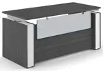 Sit Stand Desk with Acrylic Modesty Panel