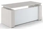 Standing Desk with Glass Modesty Panel