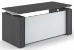 Standing Desk with Glass Modesty Panel