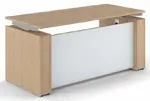 Standing Desk with Glass Modesty Panel