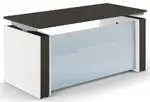 Standing Desk with Glass Modesty Panel