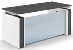 Standing Desk with Glass Modesty Panel