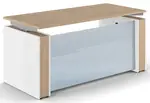 Standing Desk with Glass Modesty Panel