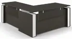 L Shape Standing Desk with Modesty Panels
