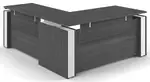L Shape Standing Desk with Modesty Panels