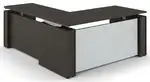 Standing L Desk with Glass Modesty Panel