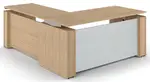 Standing L Desk with Glass Modesty Panel