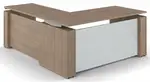 Standing L Desk with Glass Modesty Panel