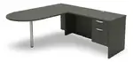 L-Shaped Peninsula Desk with Drawers