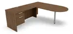 L-Shaped Peninsula Desk with Drawers