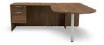 L-Shaped Peninsula Desk with Drawers