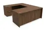U Shaped Desk with Drawers