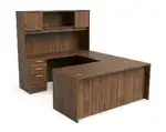 U Shaped Desk with Hutch