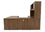 U Shaped Desk with Hutch