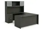 U Shape Desk with Hutch and Drawers