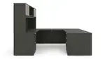U Shape Desk with Hutch and Drawers
