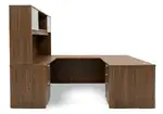 U Shape Desk with Hutch and Drawers
